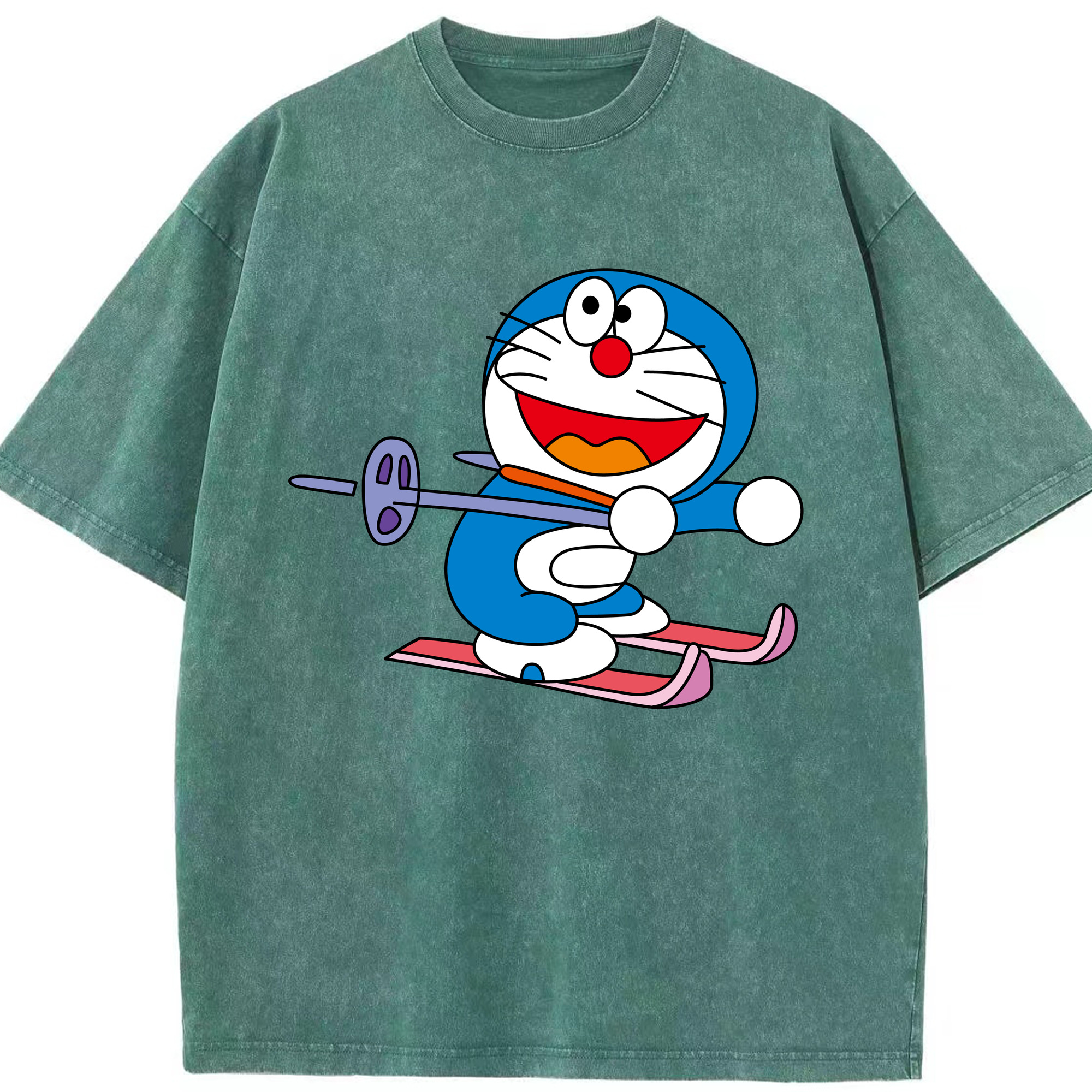 （画像用） ドラえもん Doraemon 綿100% ヴィンテージ風 半袖Tシャツ（フロントプリント）